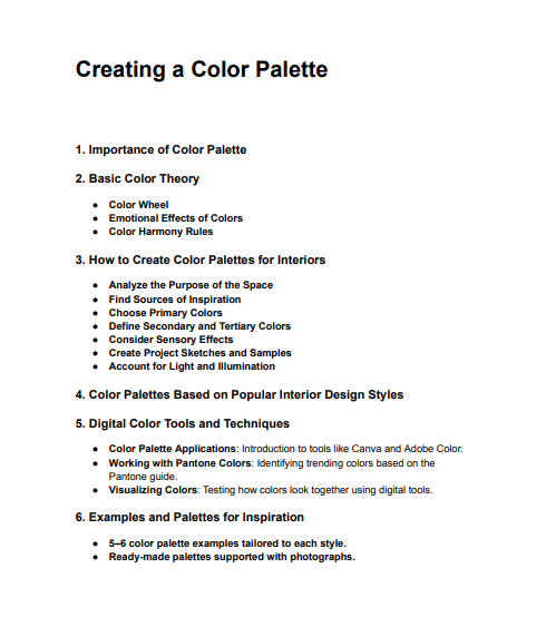 Interior Design Guider - 1: Color Palette