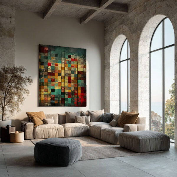 Abstract Mosaic Canvas Wall Art – Modern Colorful Design | Architect Effects