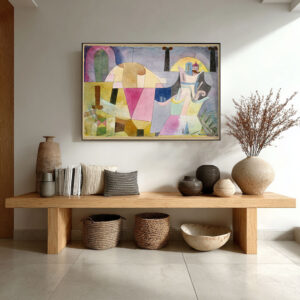Modern Abstract Canvas Wall Art – Colorful Bauhaus-Inspired Painting