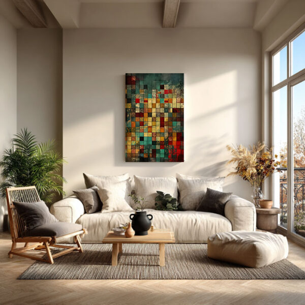 Abstract Mosaic Canvas Wall Art – Modern Colorful Design | Architect Effects