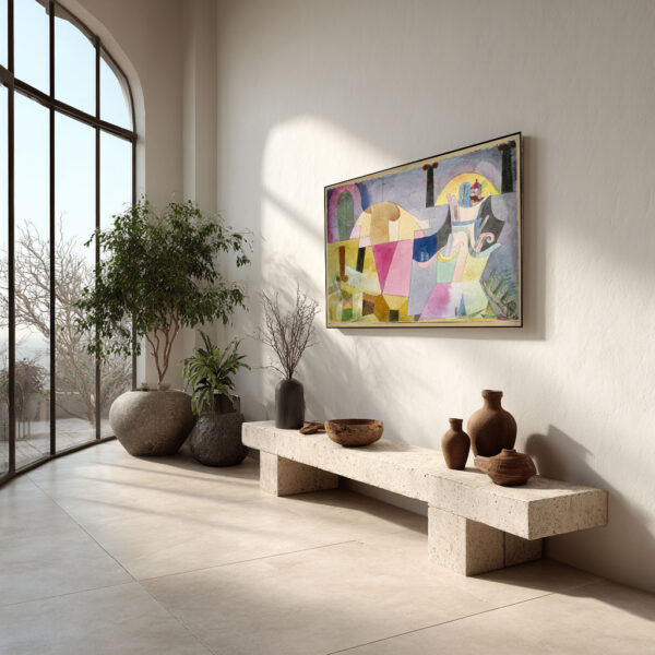 Modern Abstract Canvas Wall Art – Colorful Bauhaus-Inspired Painting