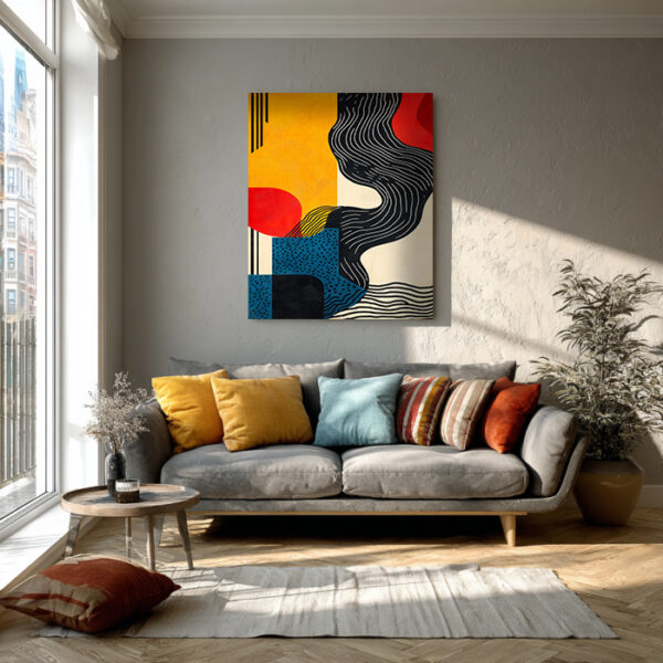 Abstract Modern Canvas Wall Art | Vibrant Geometric Design | Architect Effects