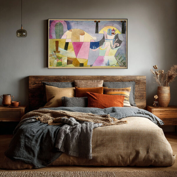 Modern Abstract Canvas Wall Art – Colorful Bauhaus-Inspired Painting