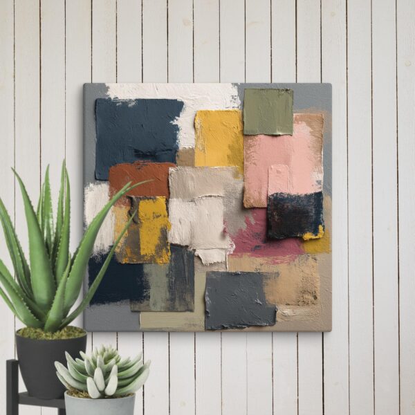 Modern Color Block Painting in Yellow & Blue – Contemporary Neutral Wall Decor | ArchitectEffects