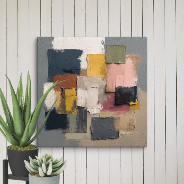 Modern Color Block Painting in Yellow & Blue – Contemporary Neutral Wall Decor | ArchitectEffects