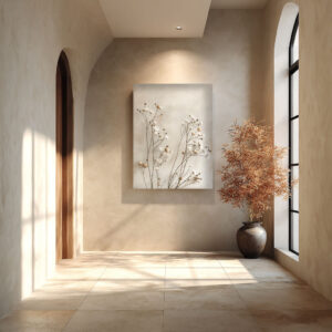 Minimal Botanical Canvas Wall Art – Neutral Nature-Inspired Wall Decor
