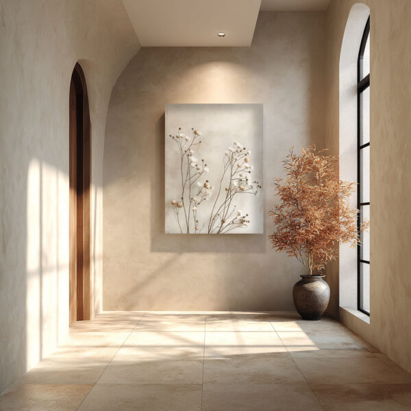 Minimal Botanical Canvas Wall Art – Neutral Nature-Inspired Wall Decor