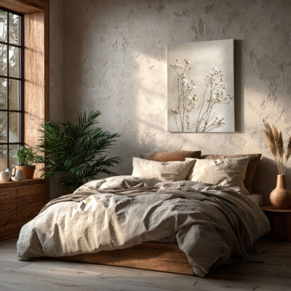 Minimal Botanical Canvas Wall Art – Neutral Nature-Inspired Wall Decor