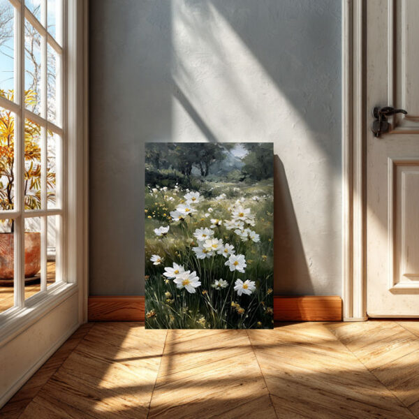 Wildflower Meadow Canvas Wall Art – Floral Nature Painting – Cottagecore Home Decor