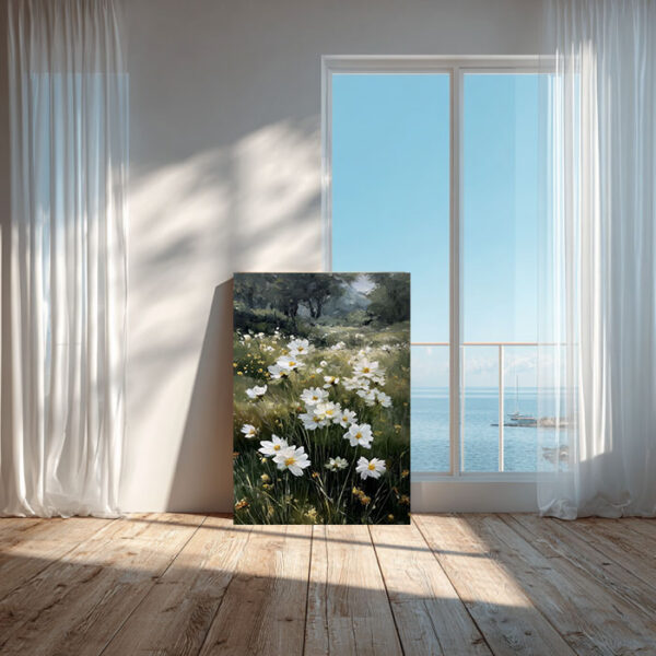 Wildflower Meadow Canvas Wall Art – Floral Nature Painting – Cottagecore Home Decor