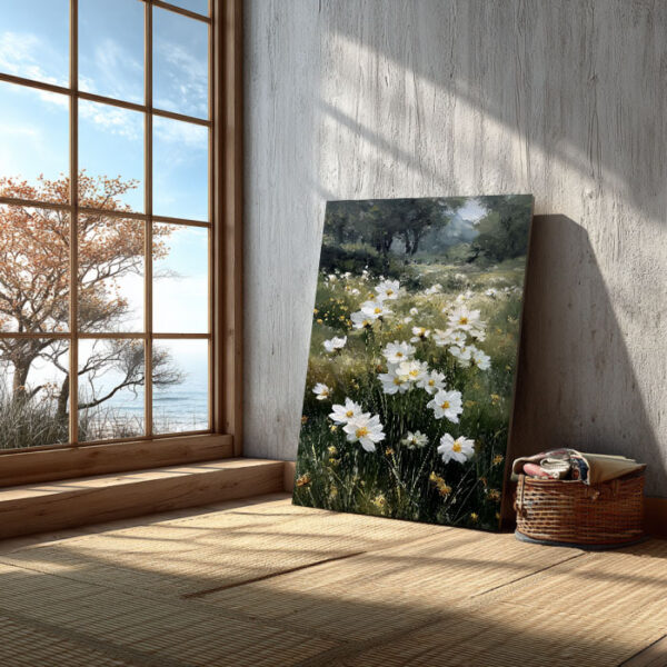 Wildflower Meadow Canvas Wall Art – Floral Nature Painting – Cottagecore Home Decor