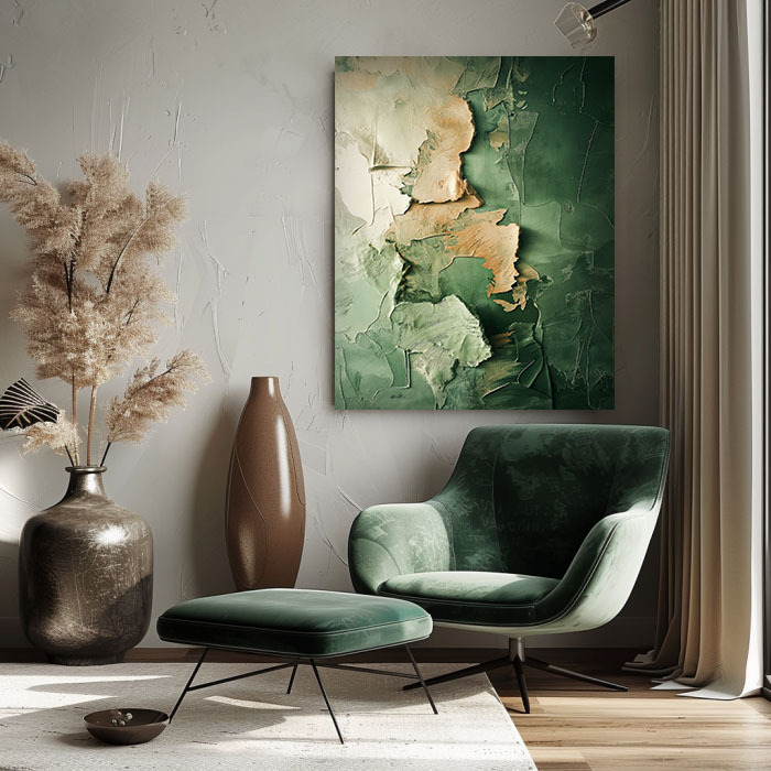 Neutral Abstract Canvas Wall Art – Beige Brown Earthy Painting for Modern Home Decor