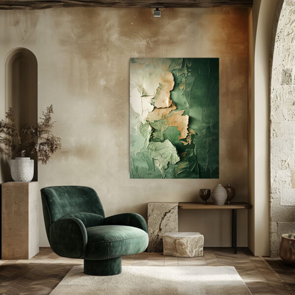 Neutral Abstract Canvas Wall Art – Beige Brown Earthy Painting for Modern Home Decor