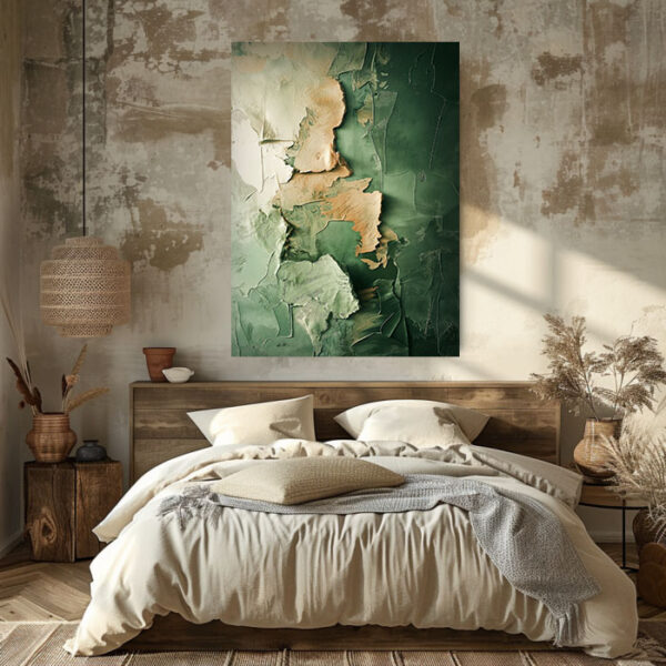 Neutral Abstract Canvas Wall Art – Beige Brown Earthy Painting for Modern Home Decor