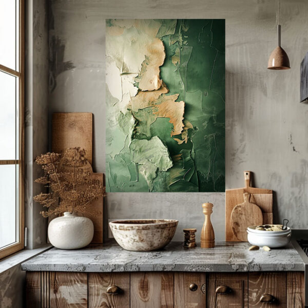 Neutral Abstract Canvas Wall Art – Beige Brown Earthy Painting for Modern Home Decor