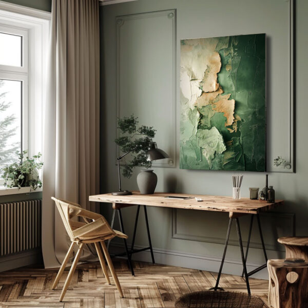 Neutral Abstract Canvas Wall Art – Beige Brown Earthy Painting for Modern Home Decor