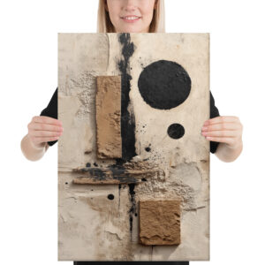 Beige Textured Canvas Wall Art – Neutral Abstract Japandi Wall Decor for Living Room