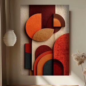 Terracotta Geometric Canvas Wall Art