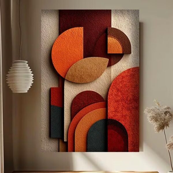 Terracotta Geometric Canvas Wall Art
