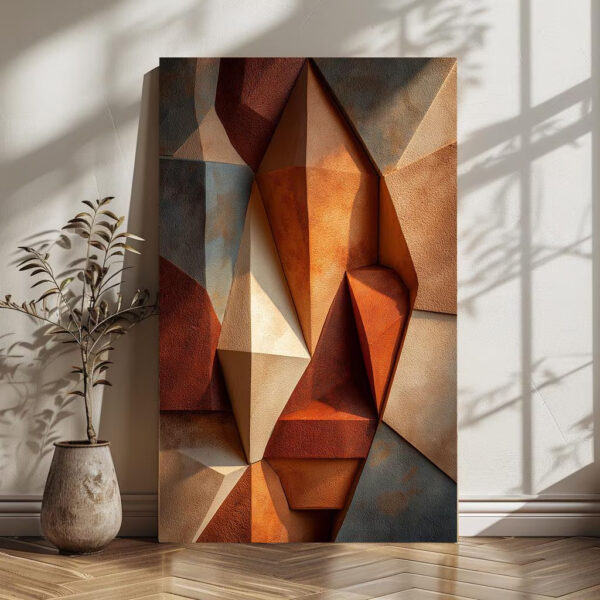 Terracotta Geometric Canvas Wall Art
