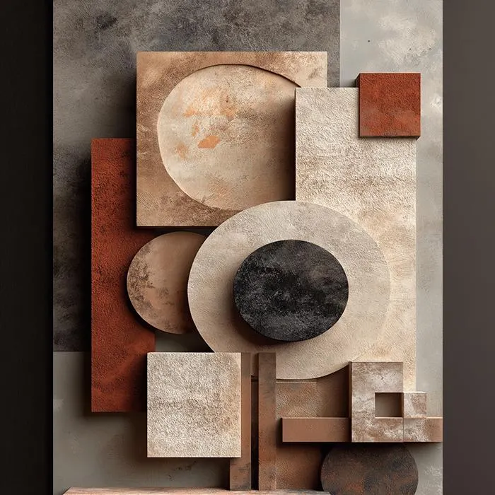 Terracotta Geometric Canvas Wall Art